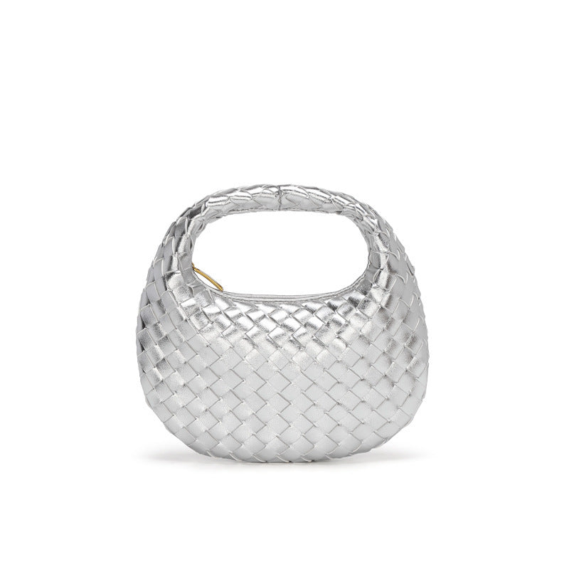 Women's Mini Cute Dumpling Macaron Woven Pouch Crossbody Bags
