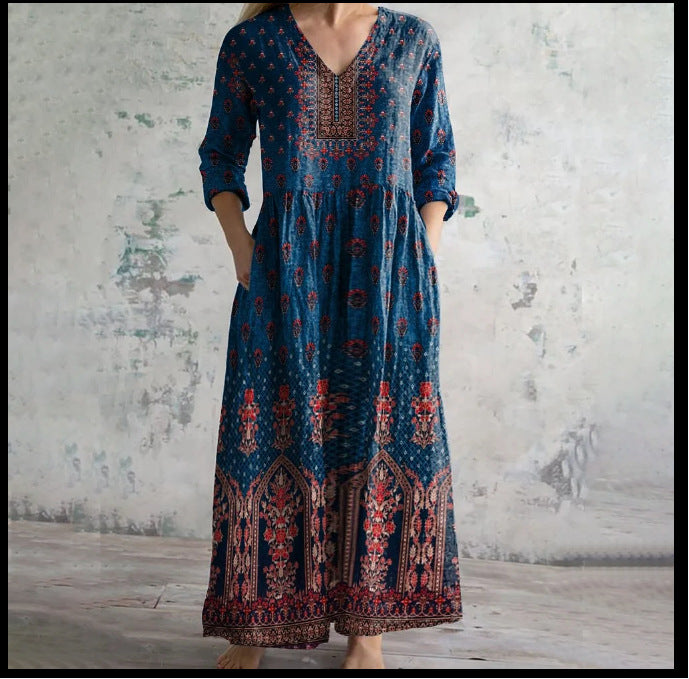 Women's Printed Summer City Casual Loose Dress Dresses