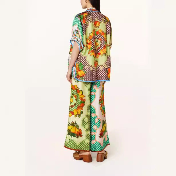 Women's Fashion Printed Elastic Waist With Pocket Suits
