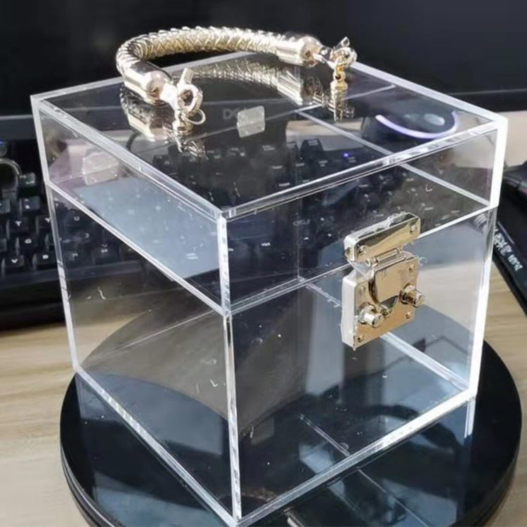 Women's Trendy Acrylic Transparent Bride Gift Box Practical Handbags