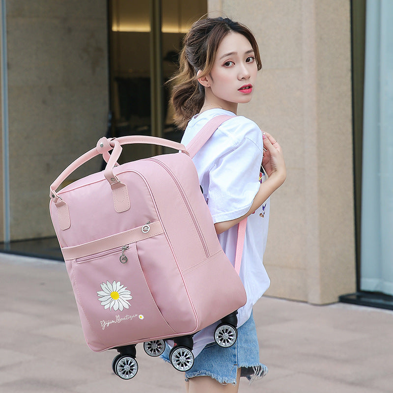 Can Back Female Hand-held Cute Large Capacity Draw-bar Travel Bags