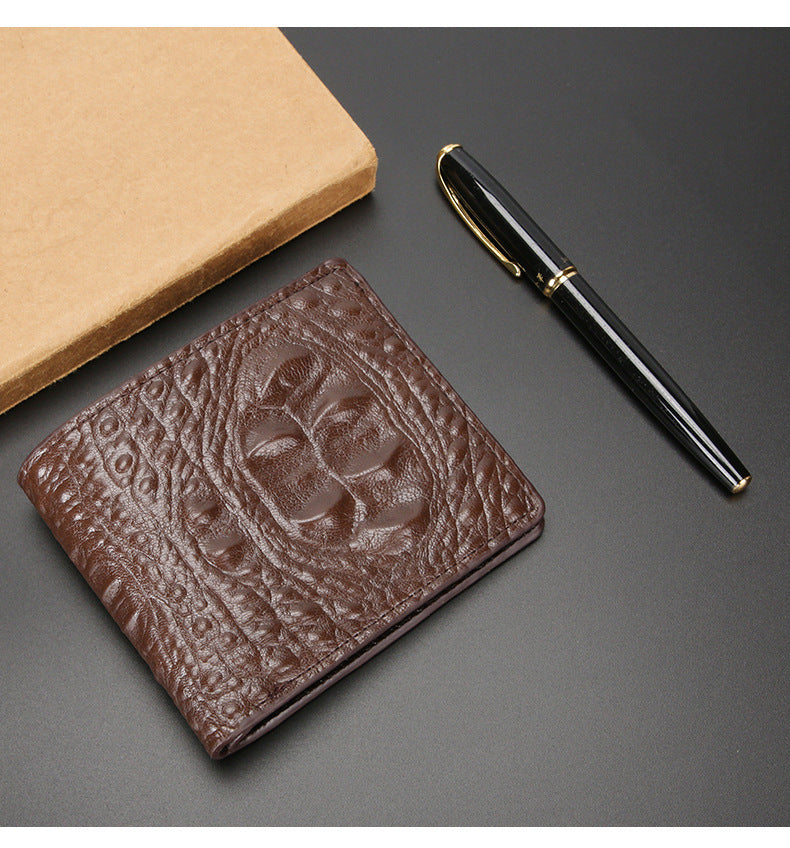 Men's Short Crocodile Pattern Thin Trendy Multiple Men's Wallet