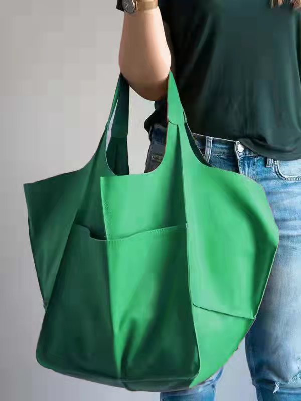 Women's Retro Simple Big Soft Leather Large Shoulder Bags