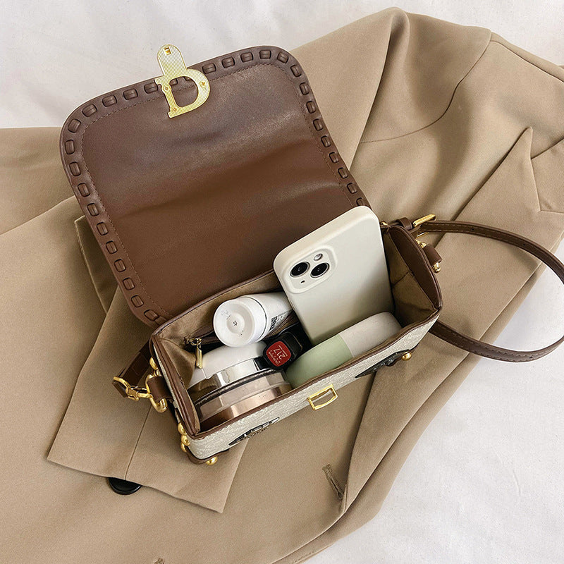 Women's Style Advanced Texture Design Badge Trendy Small Square Bags