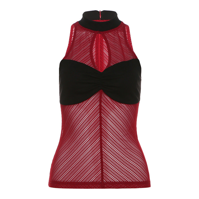 Women's Summer Fashion Sexy Round Neck Sleeveless Tops