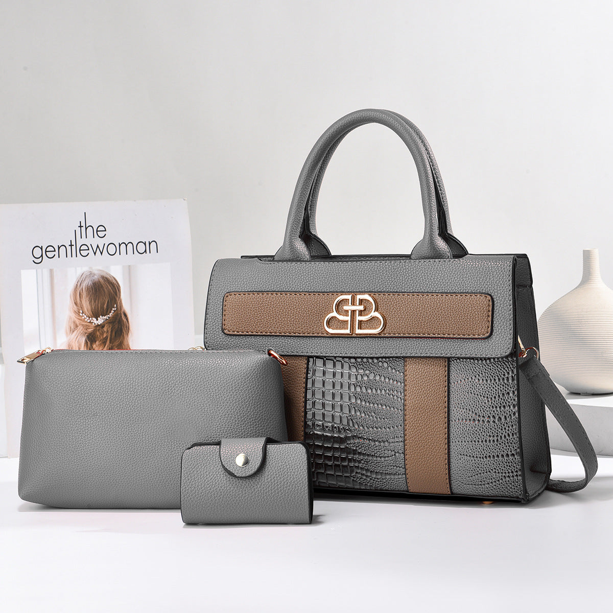 Women's Mother Stitching Stone Pattern Fashion Trendy Small Square Bags