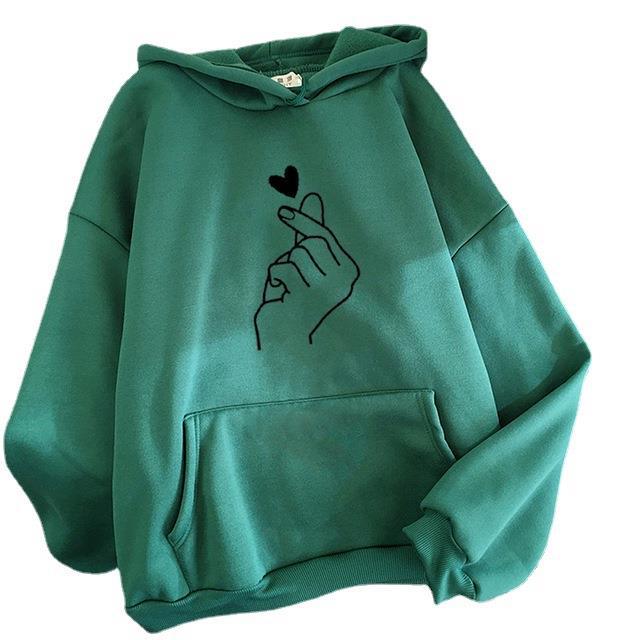 Pretty Fleece-lined Hoodie Unisex Wear Loose Sweaters