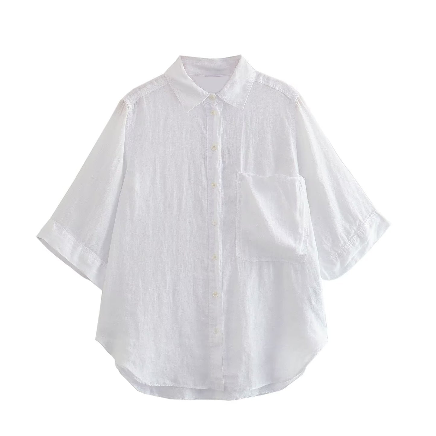 Women's For With Pocket Linen Shirt Casual Suits