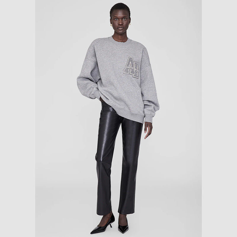 Women's Winter North American Niche Classic Special Affixed Cloth Sweaters