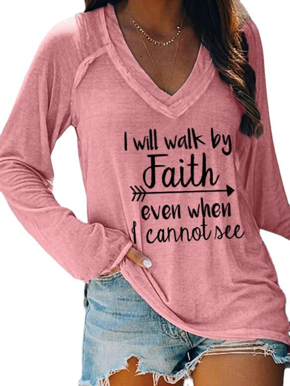 Women's Spring Printed Long-sleeved T-shirt For Sweaters