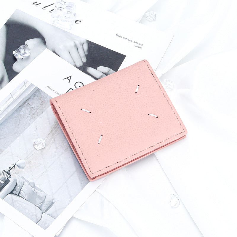 Women's Slouchy Leather Short Fold Genuine Ladies Wallets