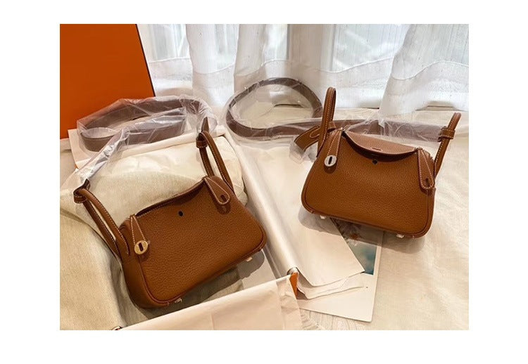 Women's Mini Lindy First Layer Lychee Leather Shoulder Bags