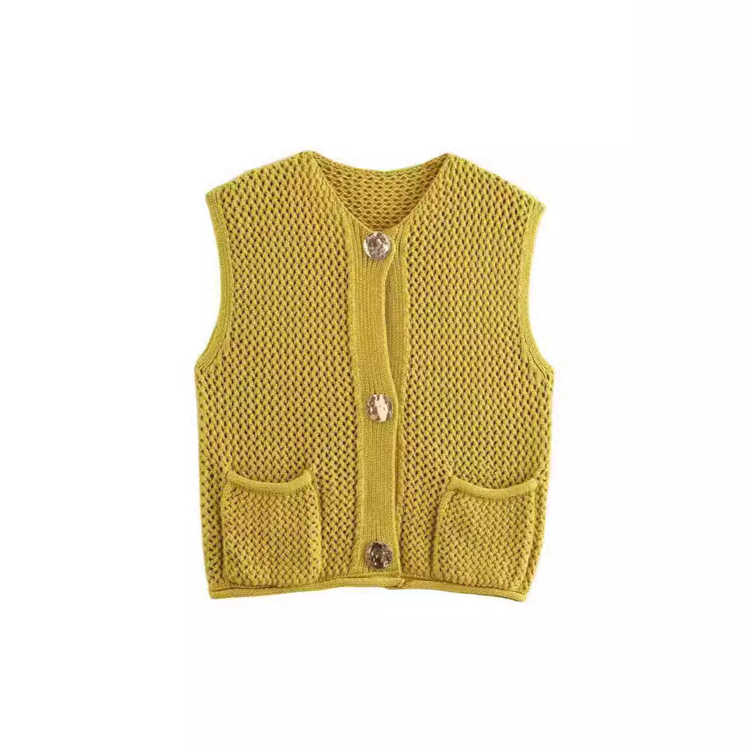 Women's Autumn Fashion Elegance Sleeveless Round Neck Vests