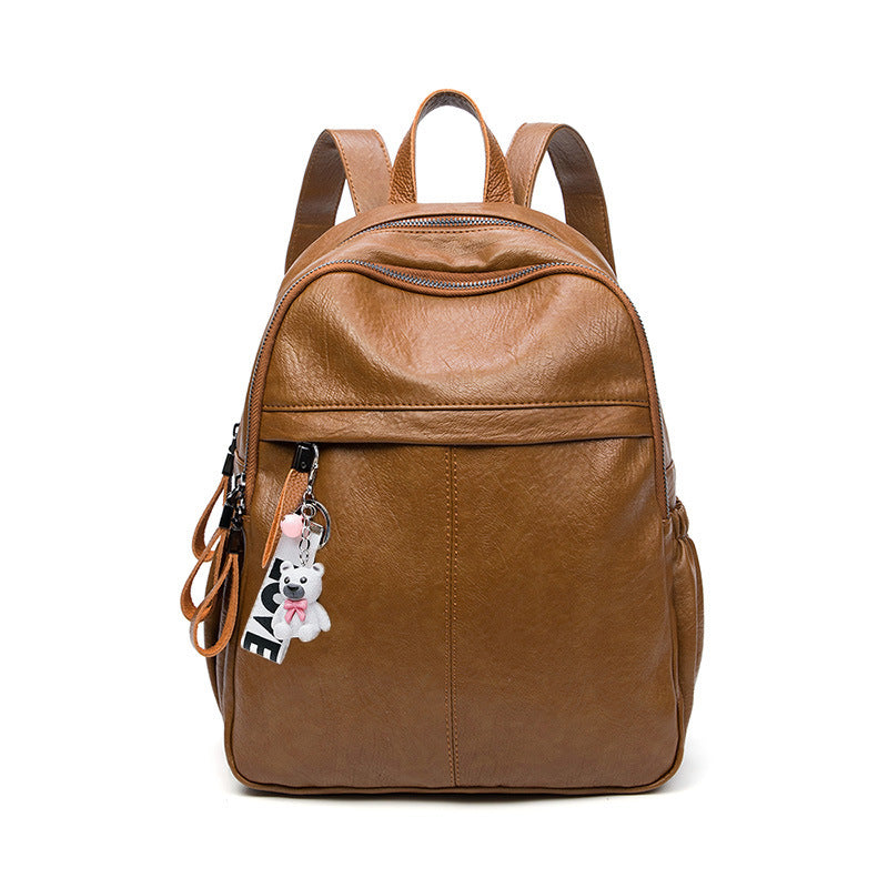 Women's Large Capacity Soft Leather Cowhide Urban Backpacks