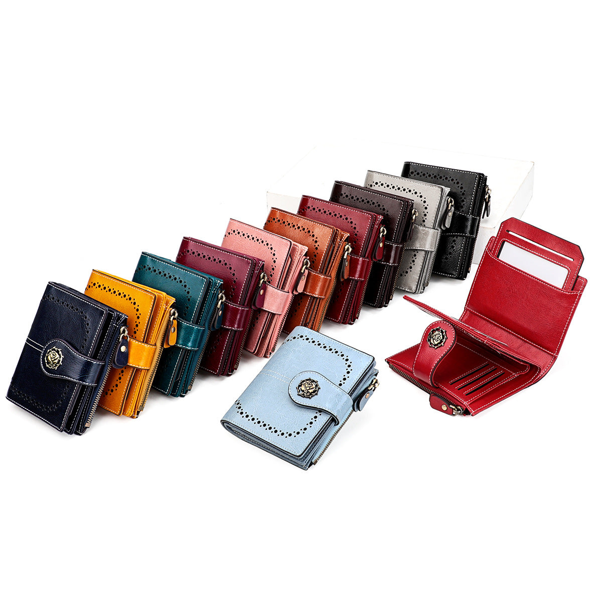 Women's Style Leather Cowhide High-grade Short Ladies Wallets