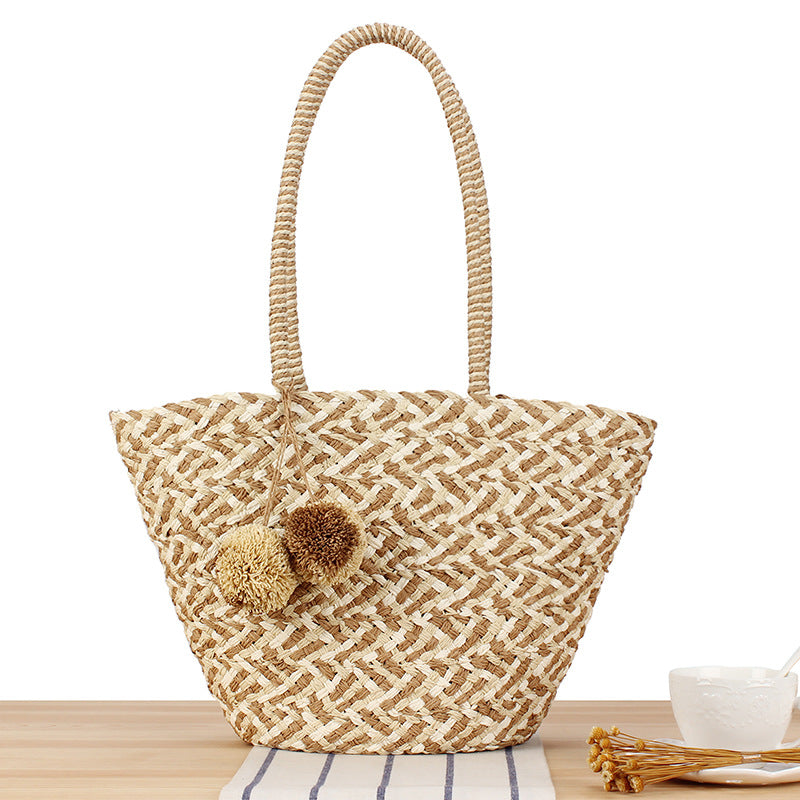 Women's Woven Large Capacity Fashion Trend Vacation Shoulder Bags