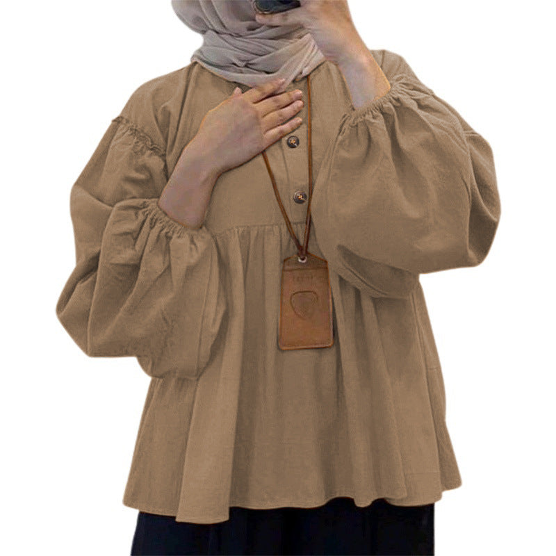 Women's Muslim Wear Simple Loose Fitted Waist Clothing