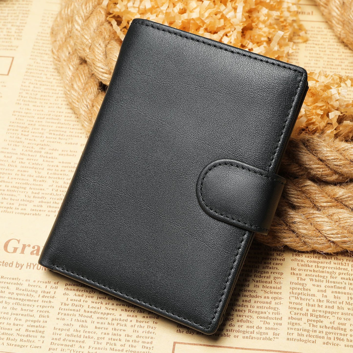 Men's Short Cowhide Leather First Layer Multiple Men's Wallets