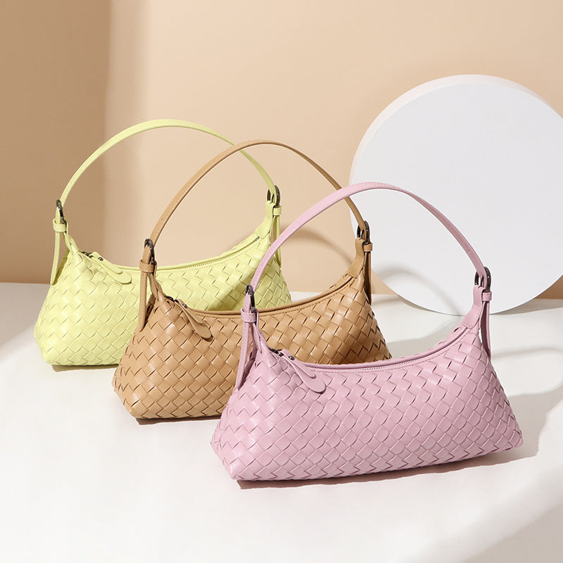 Women's Woven High-grade Fashionable Underarm Baguette Bags