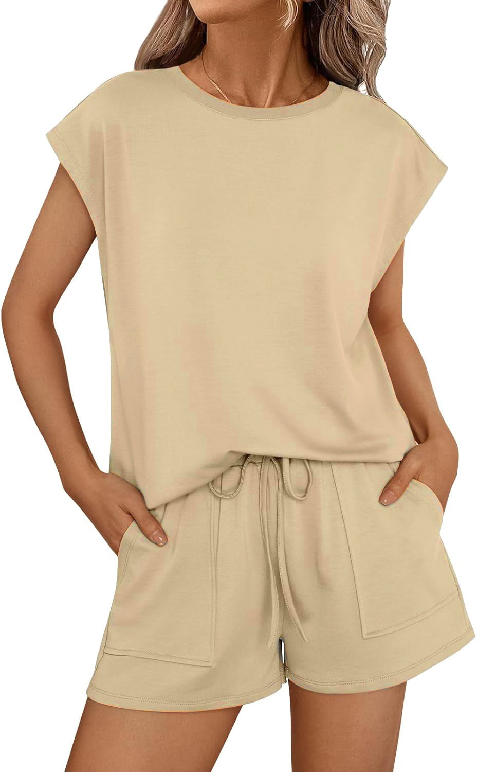 Women's Round Neck Loose Sleeves Two-piece Suits