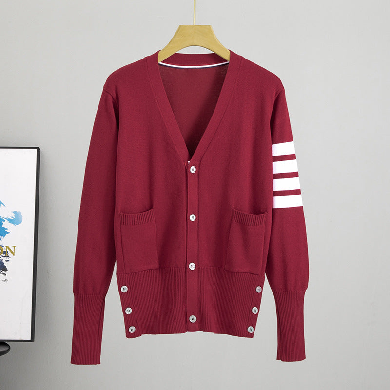 Women's Small Spring Autumn Outerwear Red Knitted Knitwear