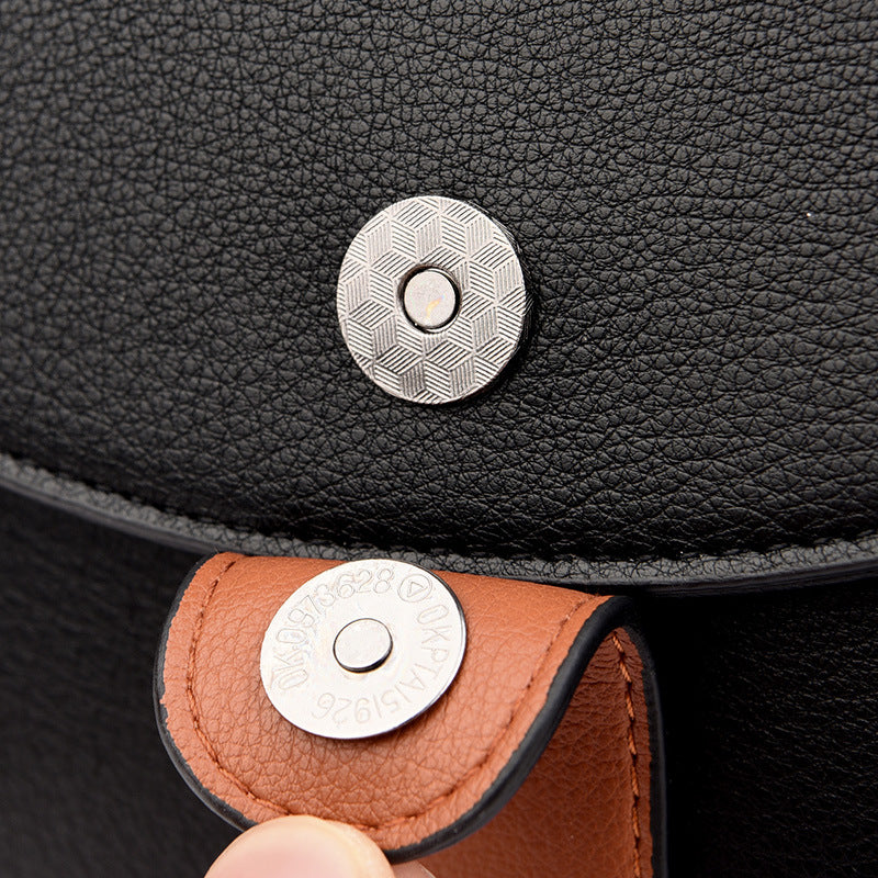 Women's Mini Simple Fashion Contrast Color Round Shoulder Bags