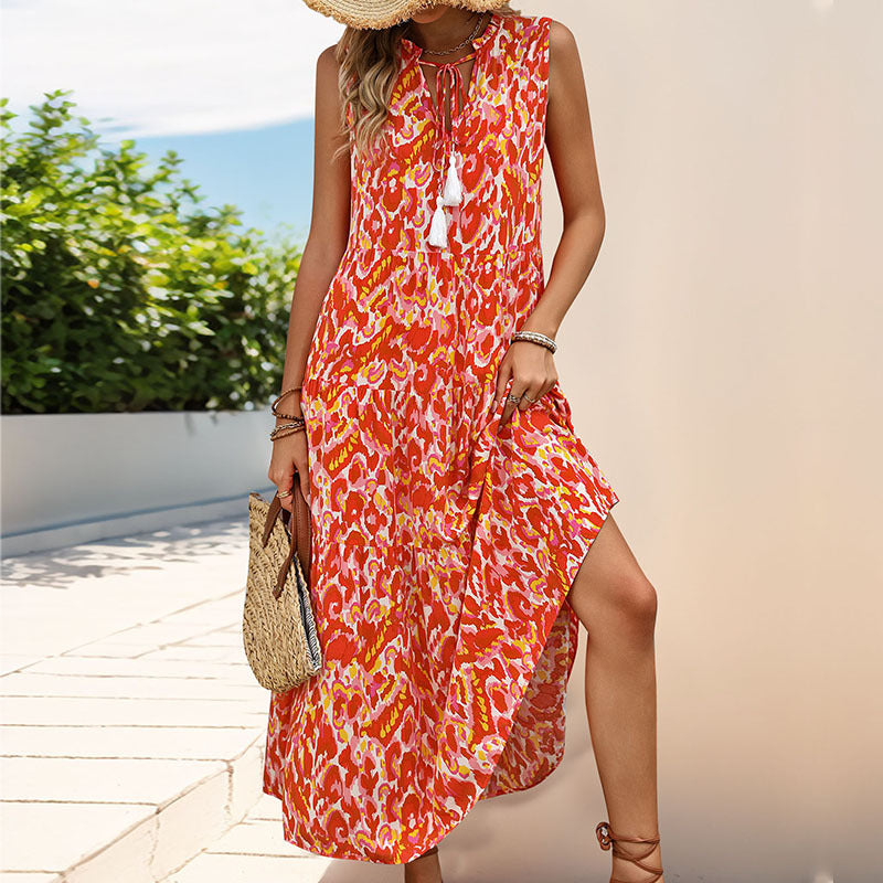Seaside Vacation Dress Summer Sleeveless Bohemian Dresses