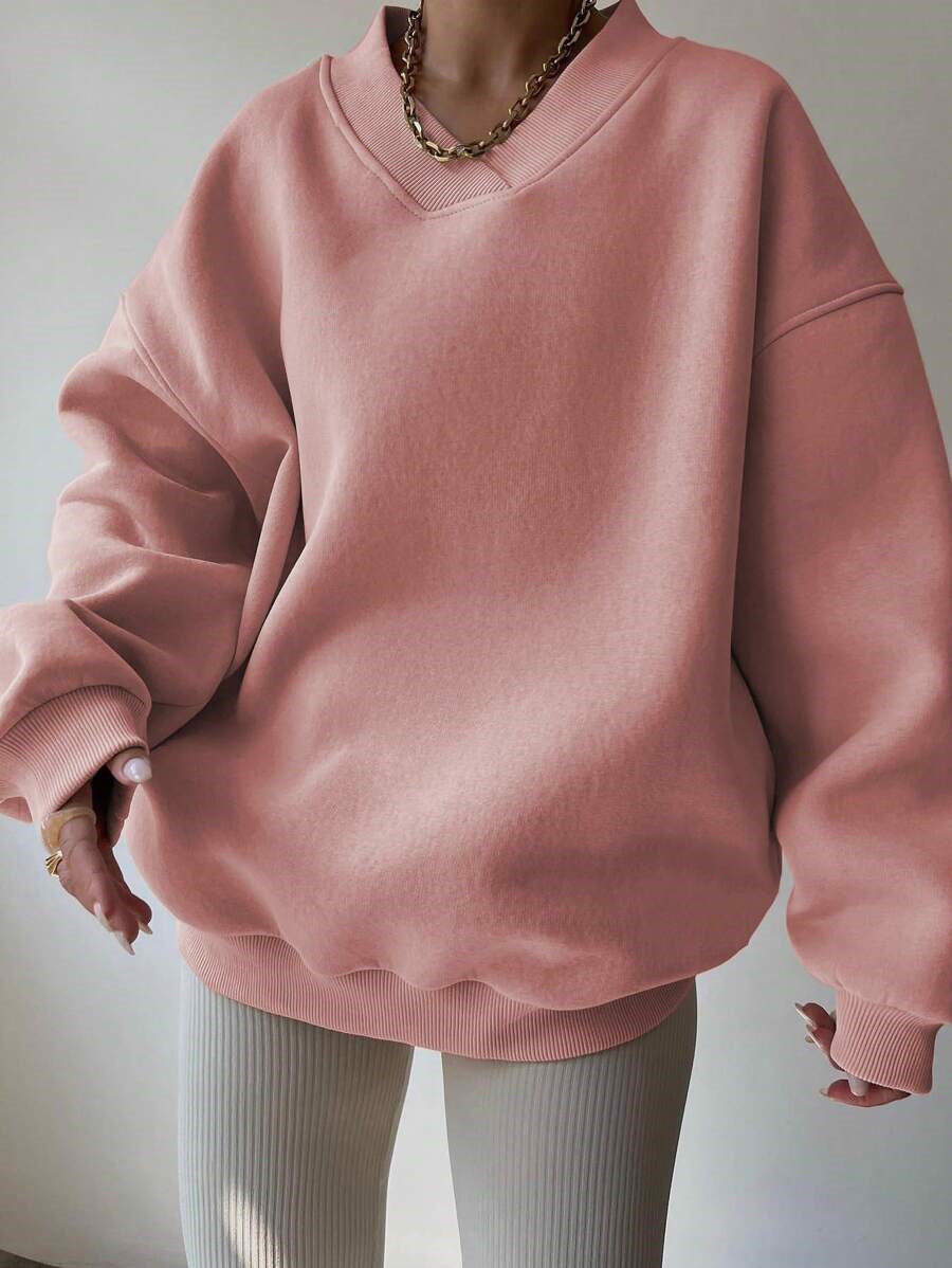 Women's Color Long Sleeve Crew Neck Loose Sweaters