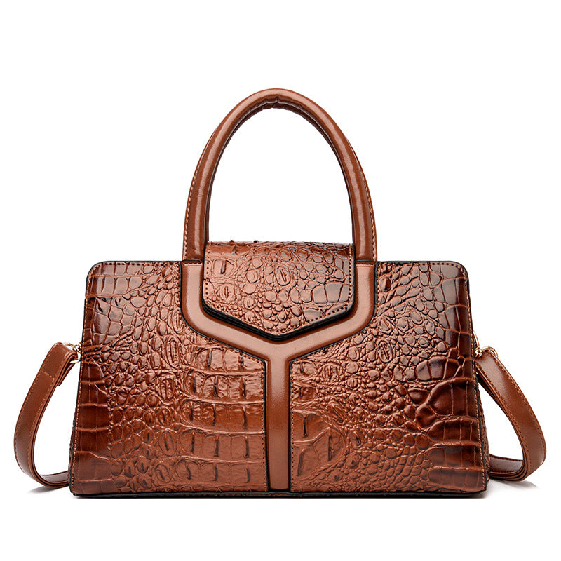 Women's Retro Alligator Print Large Capacity High Bags