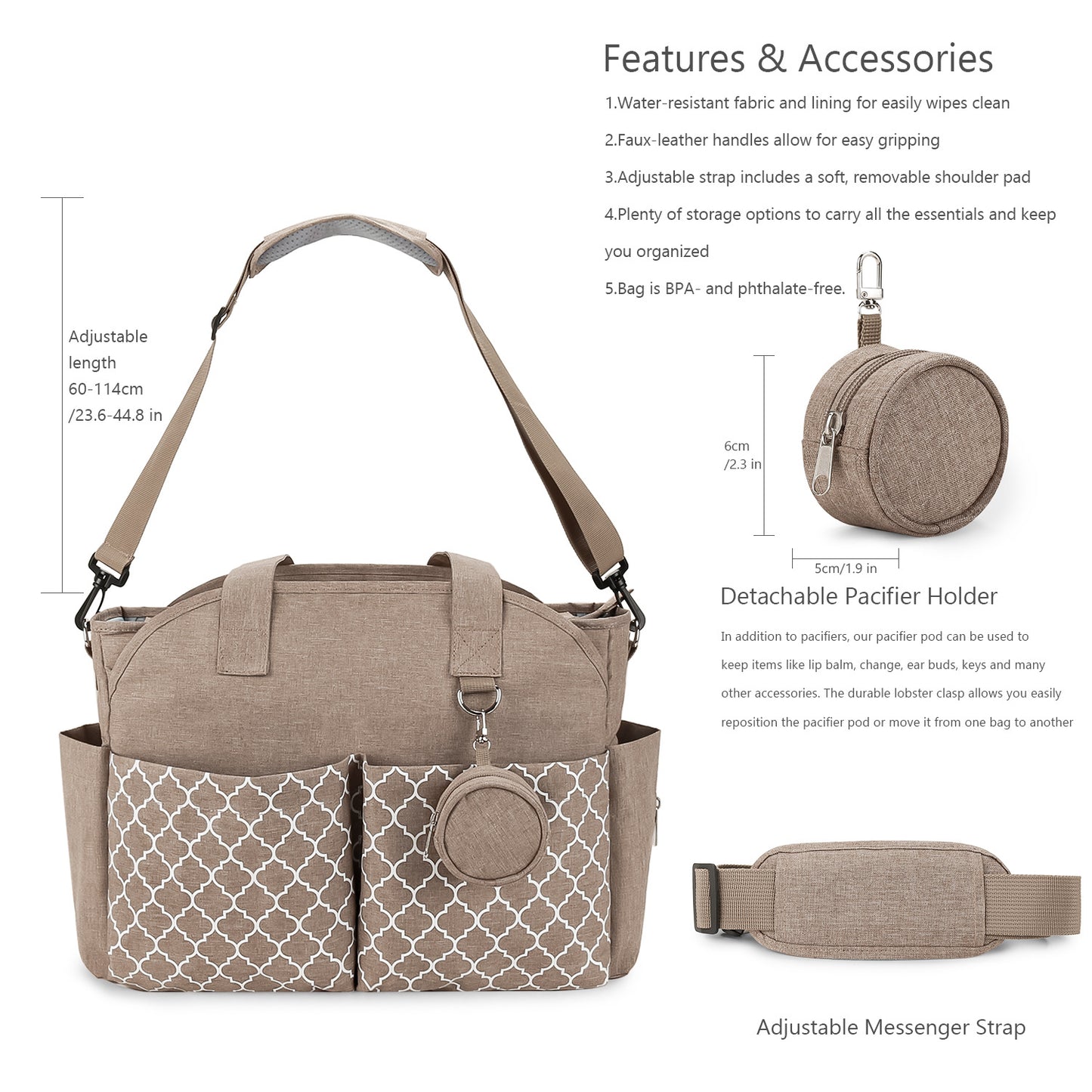 Portable Mommy Printing Geometric Matching Pacifier Bags