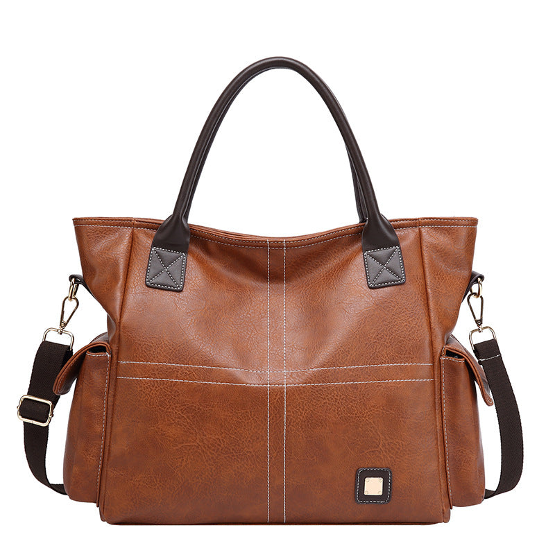 Women's Summer Large Capacity Sewing Line Motorcycle Handbags