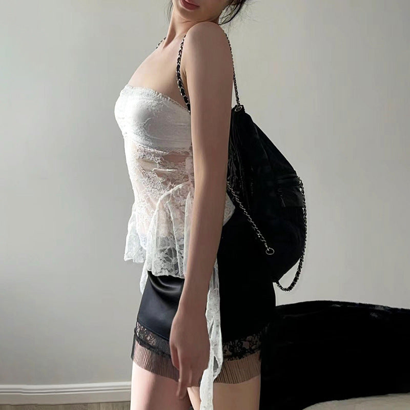 Women's Spring Fashion Sexy Lace Chest Wrap Tops