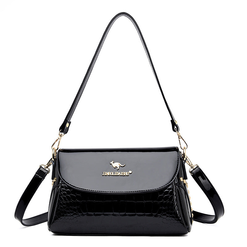 Women's Soft Patent Leather Fashion Mother Shoulder Bags