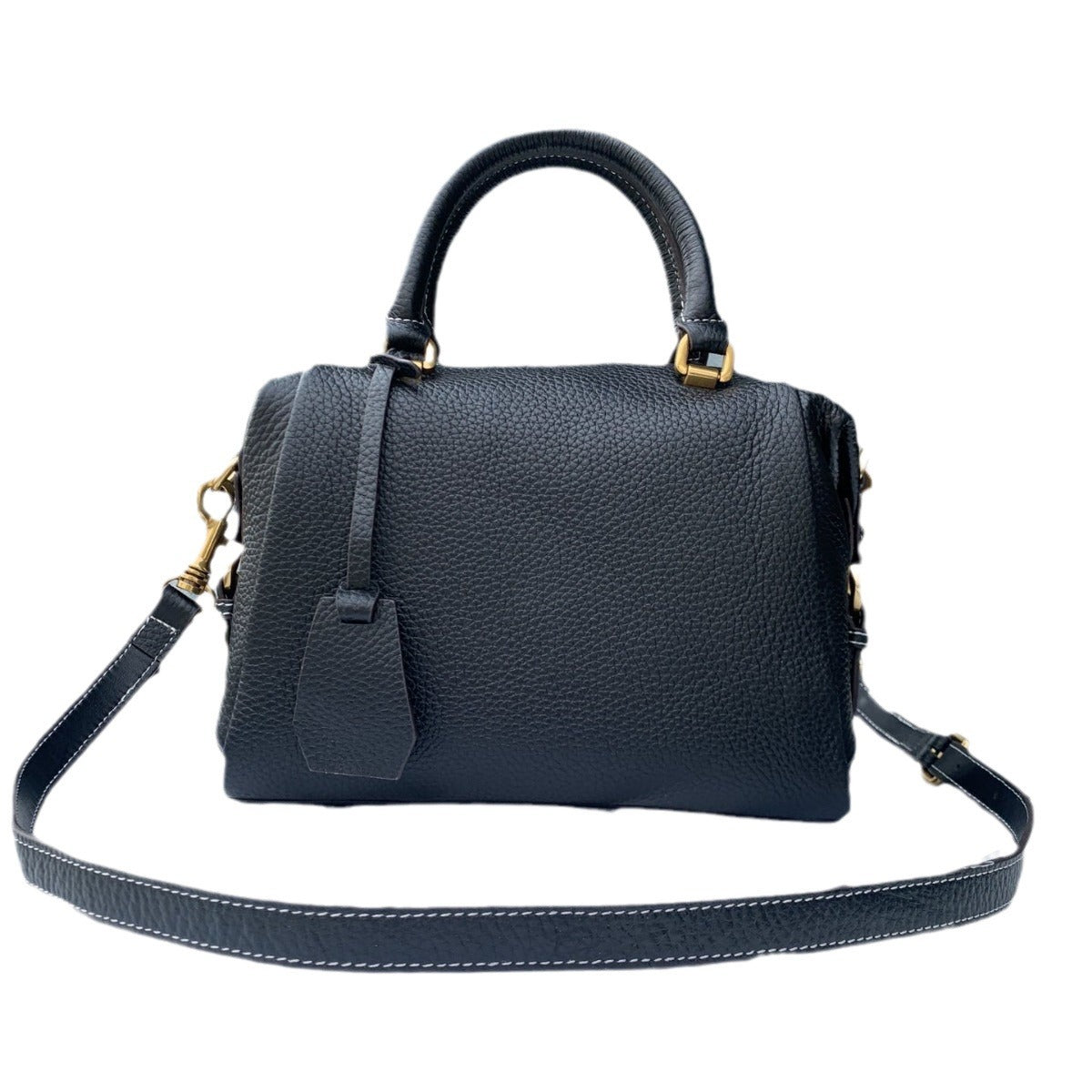 Women's Leather Boston Pillow Trendy Head Layer Cowhide Large Handbags
