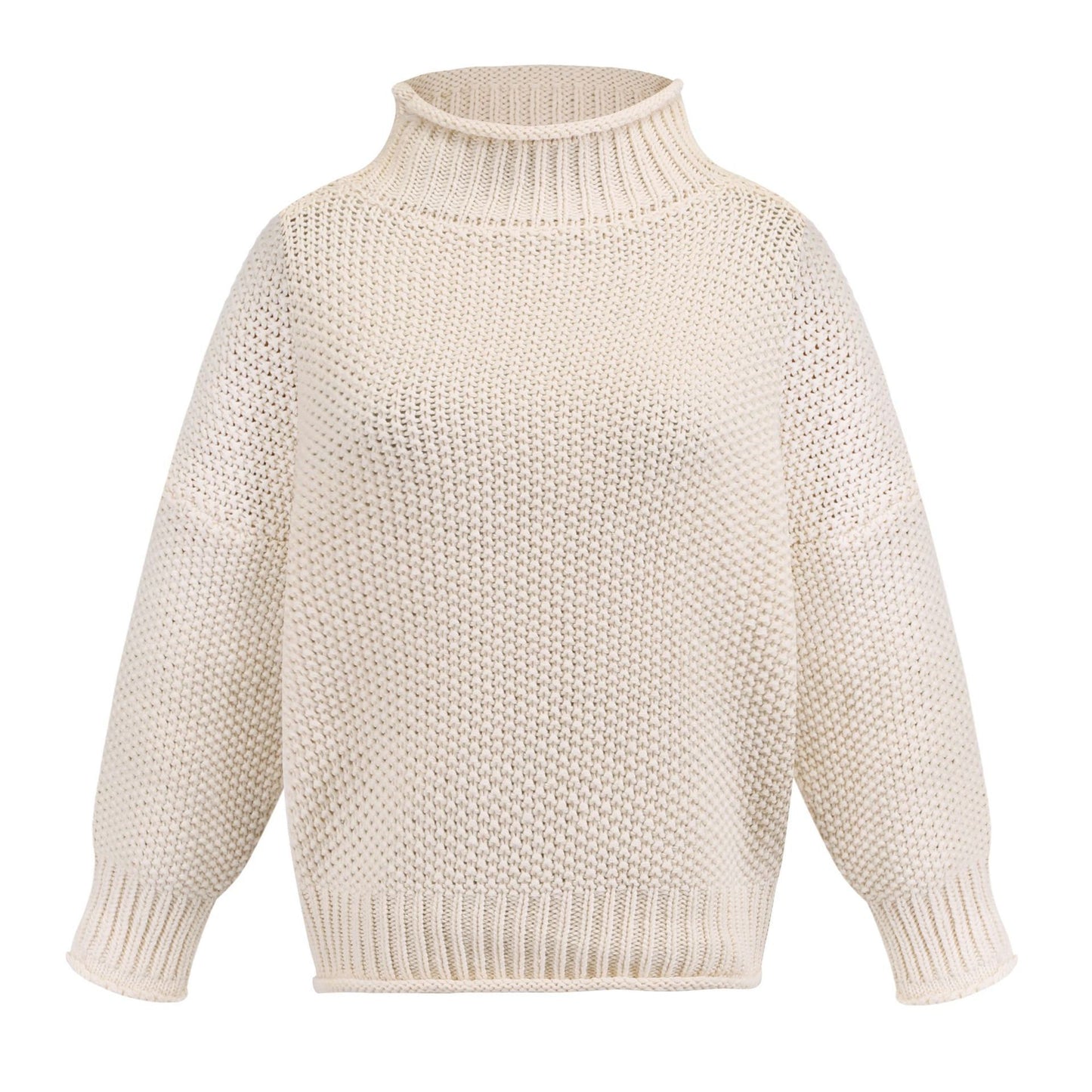 Women's Glamorous Thick Thread Pullover Turtleneck Sweaters