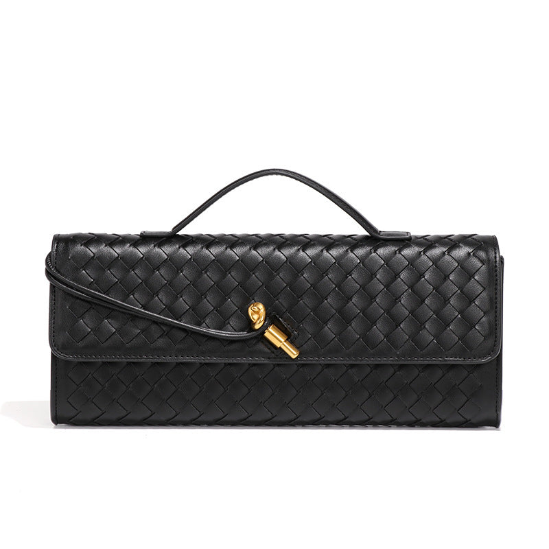 Women's Style Horizontal Soft Leather Metal Hand-held Handbags