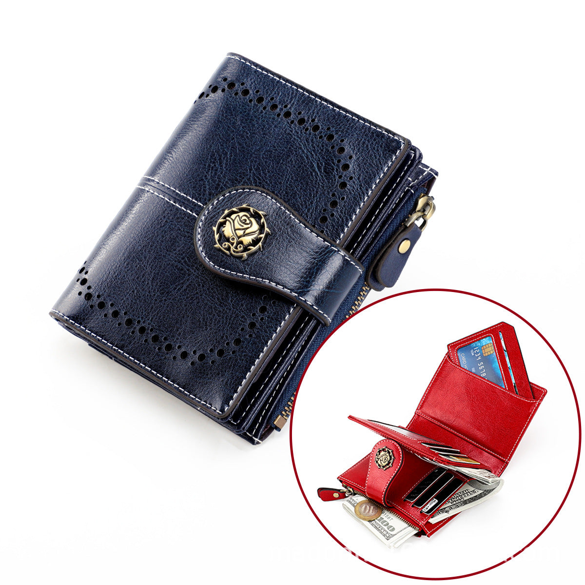 Women's Style Leather Cowhide High-grade Short Ladies Wallets