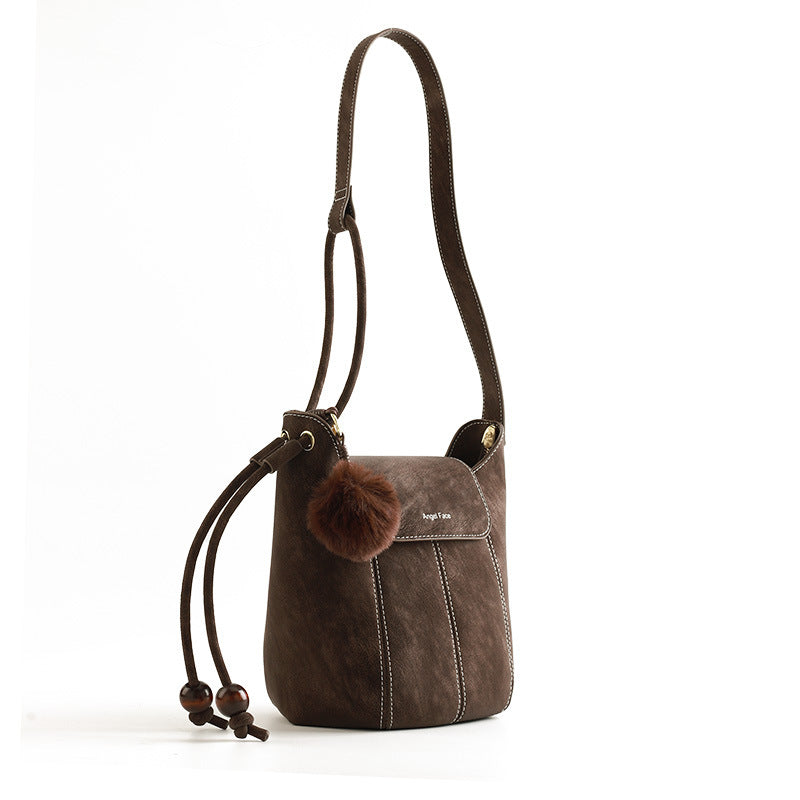 Women's Frosted Suede Pumpkin Simple Trendy Niche Women's Messenger Bag