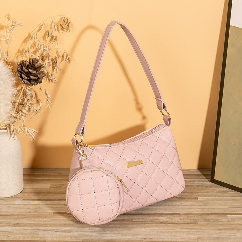 Set Trendy Diamond Pattern Textured Mother Live Bags