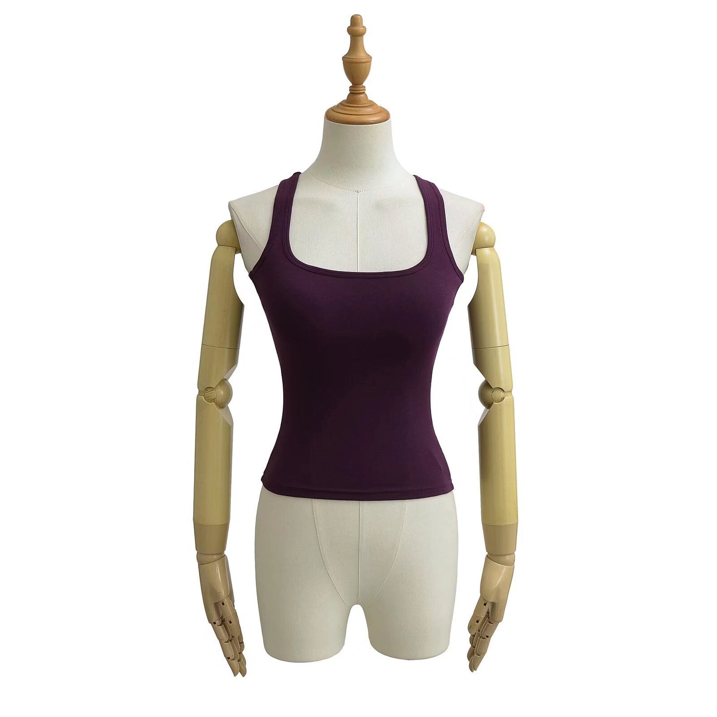 Women's Low-cut With Chest Pad Stretch Tight-fitting Cinched Tops