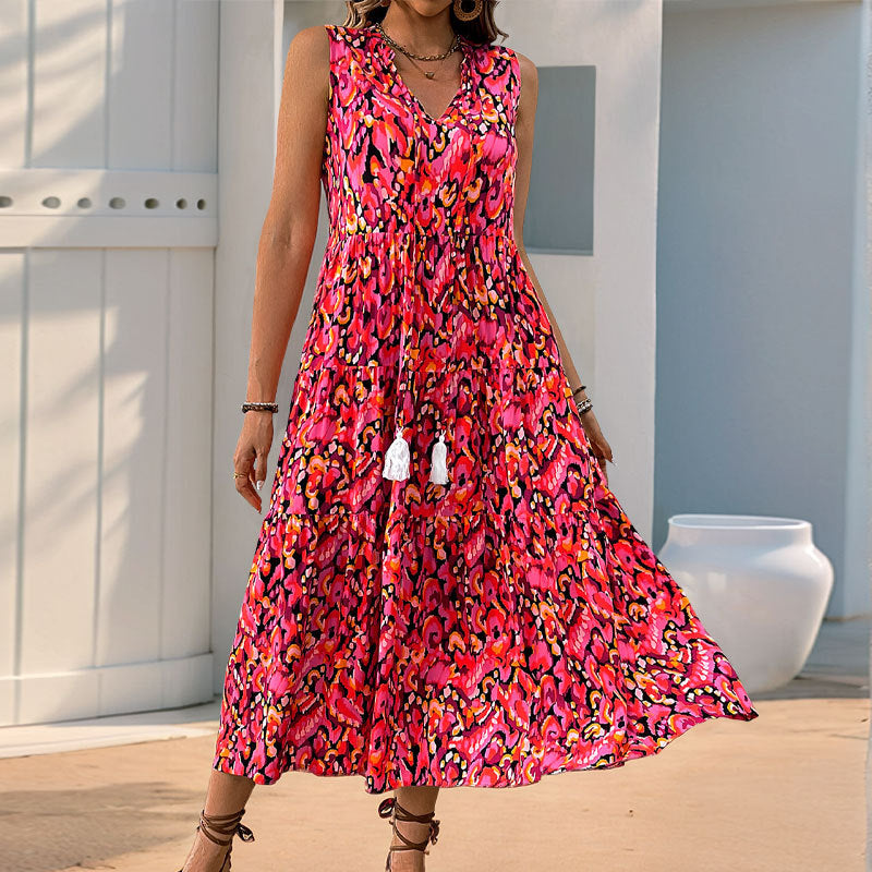 Seaside Vacation Dress Summer Sleeveless Bohemian Dresses