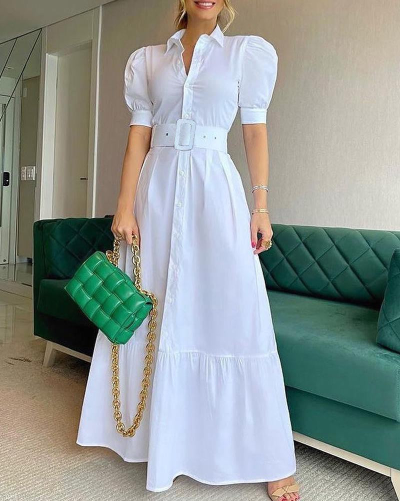 Commute Long Sleeve Large Swing Dress Dresses