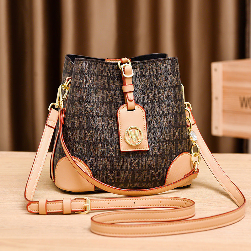 Women's Large Capacity Vintage Print Fashion Bucket Bags