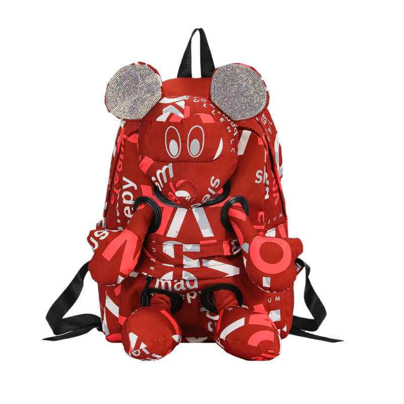 Women's Large Capacity Fashion Letters Contrast Color Backpacks