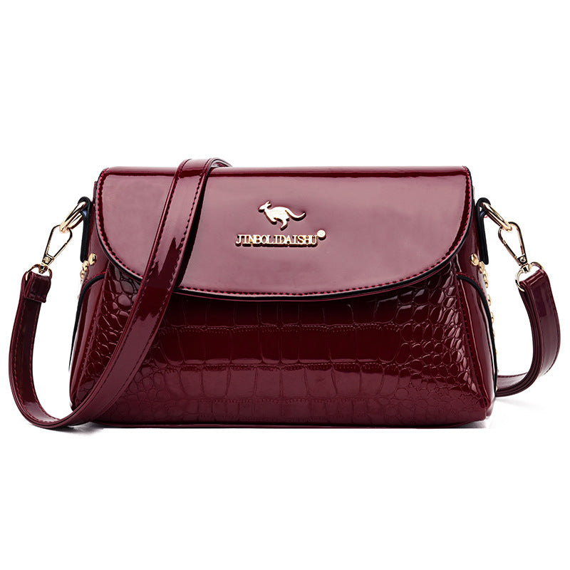 Women's Soft Patent Leather Fashion Mother Shoulder Bags