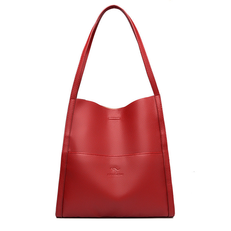 Women's Quality Kangaroo Leather Fashion Large Capacity Bucket Bags
