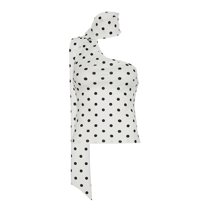 Hot Sexy Leopard Print Scarf Ruffled Spaghetti Tops