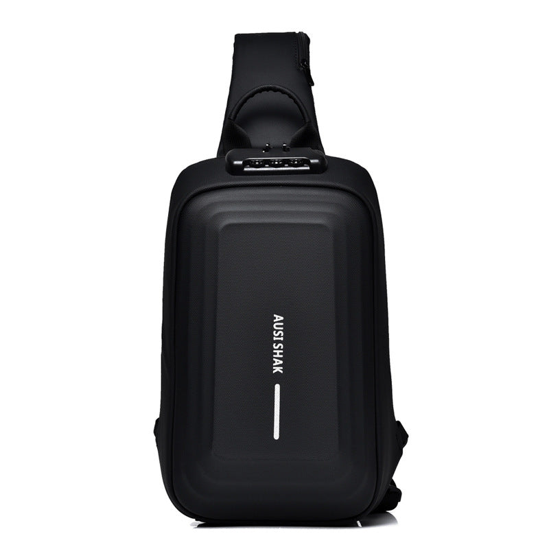 Men's Fashion Solid Color Charging Waterproof Men's Chest Bags