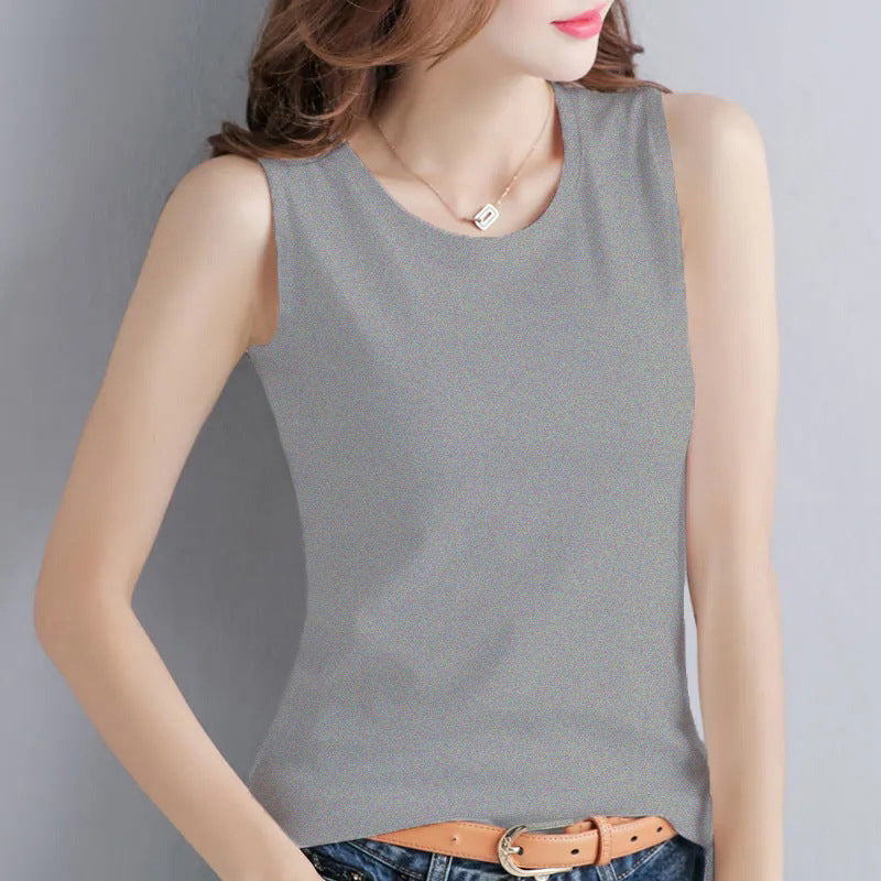 Women's Summer French Simplicity Sleeveless Camisole Solid Color Fashion Slimming Tops