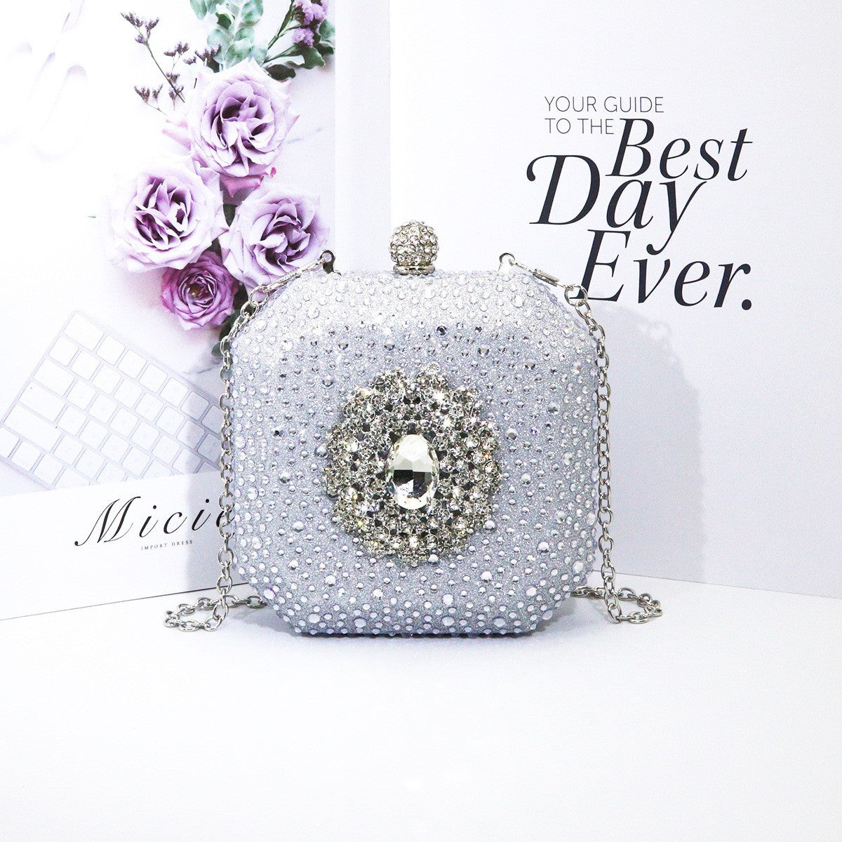 Women's Sense Drill Fashion Personalized Mini Box Evening Bags
